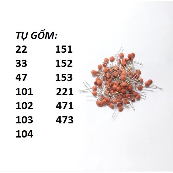 Combo 10 Tụ Gốm 50V Nhiều Giá Trị (Túi 10 con) - Ảnh 3