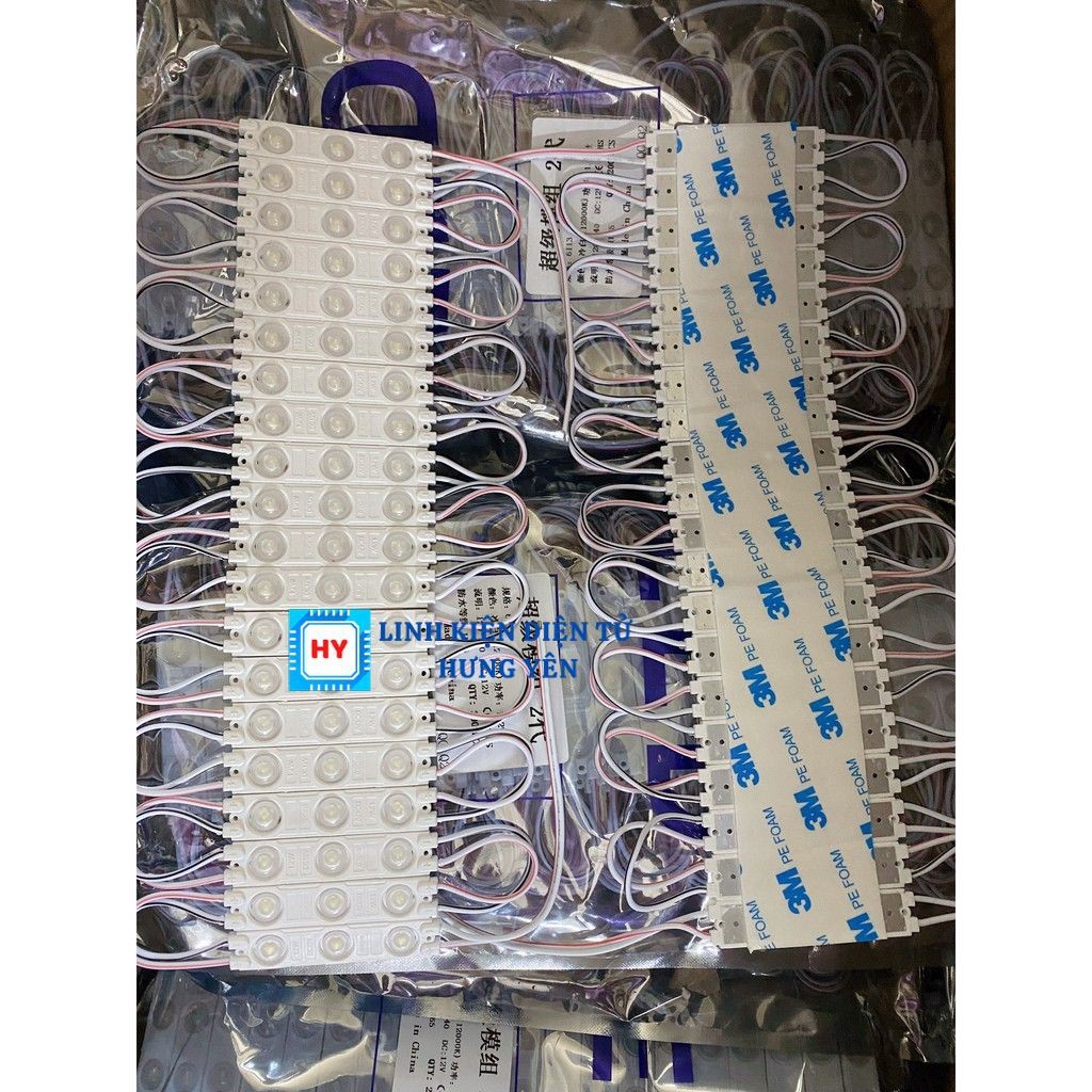 Bộ 10 Thanh Led Hắt 12V Siêu Sáng Màu Trắng - Vàng ( Mỗi thanh 3 bóng ) Chống Nước - Ảnh 3