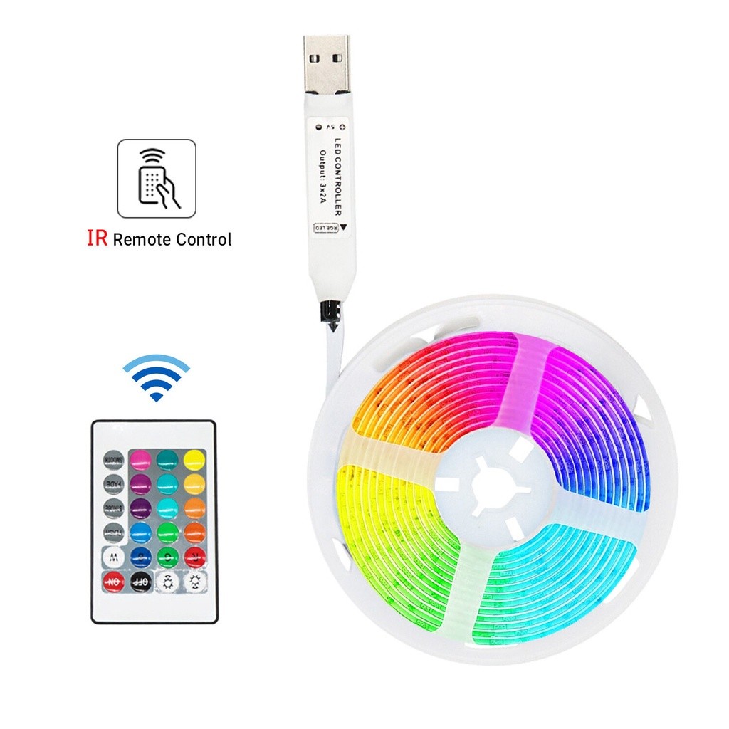 Dải Đèn LED RGB Đèn LED Đổi Màu, Với Điều Khiển Từ Xa 24 Phím - Chống Nước - Chất Lượng Cao - Ảnh 2