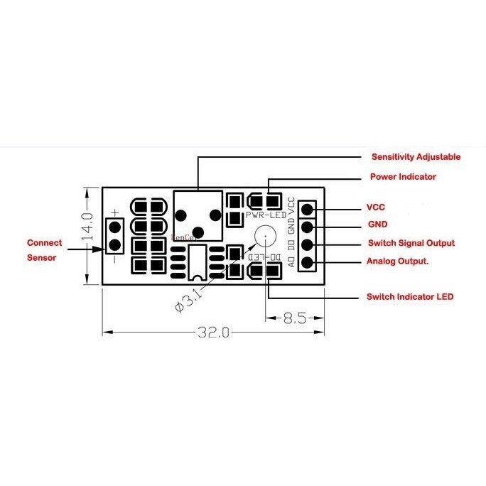 Module cảm biến phát hiện ngọn lửa hồng ngoại - Ảnh 3