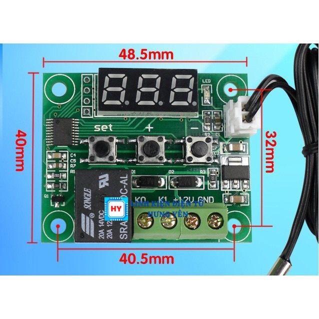 Mạch Cảm Biến Kiểm Soát Nhiệt Độ - Mạch Ấp Trứng W1209 Relay 12VDC XH-W1209 Tặng Kèm Vỏ MICA - Ảnh 5