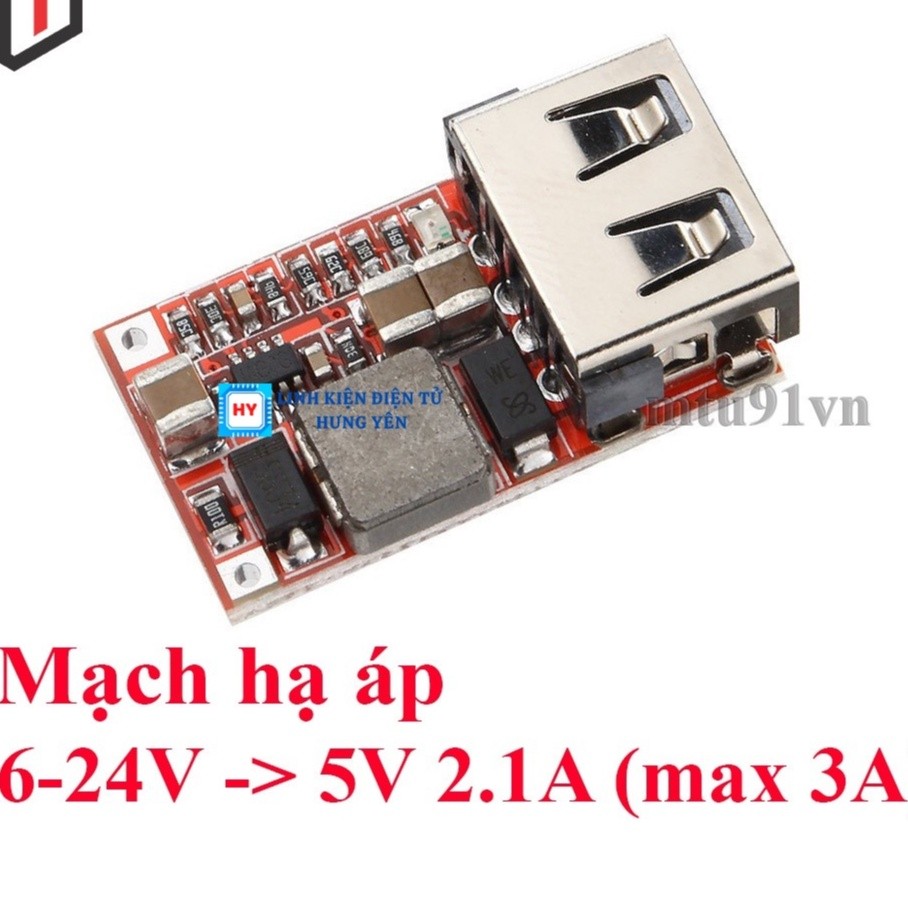 Mạch giảm áp DC-DC 5V 3A cổng USB - Mạch sạc điện thoại 5V 3A - Ảnh 2