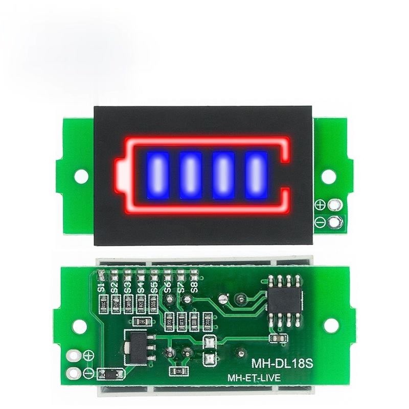 Mô đun hiển thị dung lượng pin Lithium 1S - 8S màn hình màu xanh - Ảnh 4