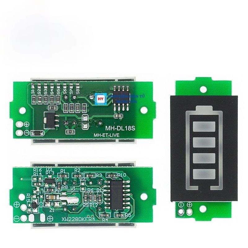 Mô đun hiển thị dung lượng pin Lithium 1S - 8S màn hình màu xanh - Ảnh 3