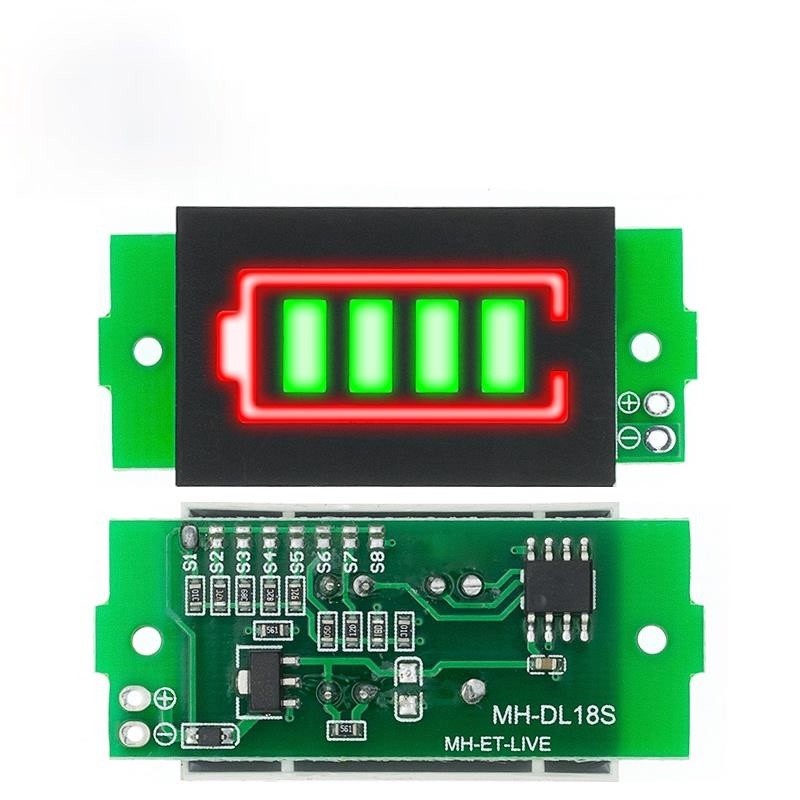 Mô đun hiển thị dung lượng pin Lithium 1S - 8S màn hình màu xanh