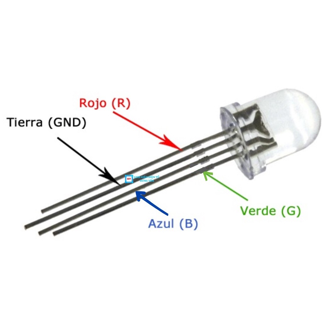 LED RGB 5mm 4 chân Âm Chung - Ảnh 2