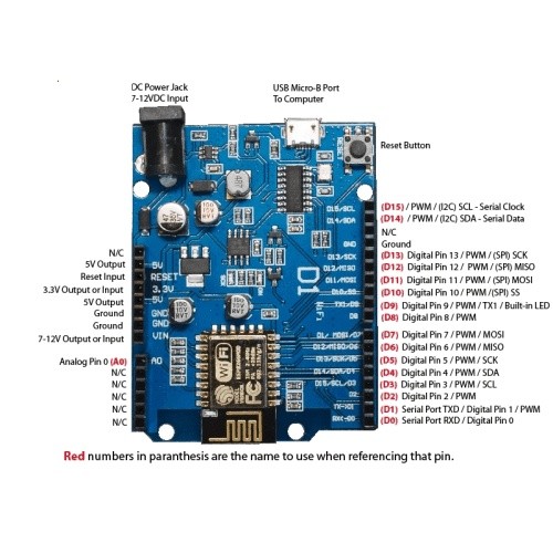Kit Arduino Wifi ESP8266 NodeMCU Lua WeMos D1 R2 - Ảnh 6