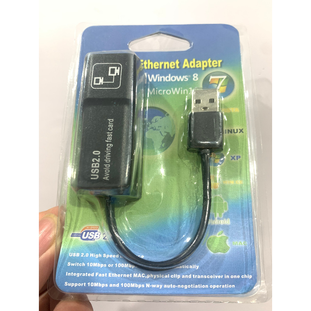 Cáp chuyển USB to Lan 2.0 3.0 cho Macbook, Pc, Laptop, Win7 / Win8 / Win10 hỗ trợ Ethernet 10/100/1000 Mbps - Ảnh 6