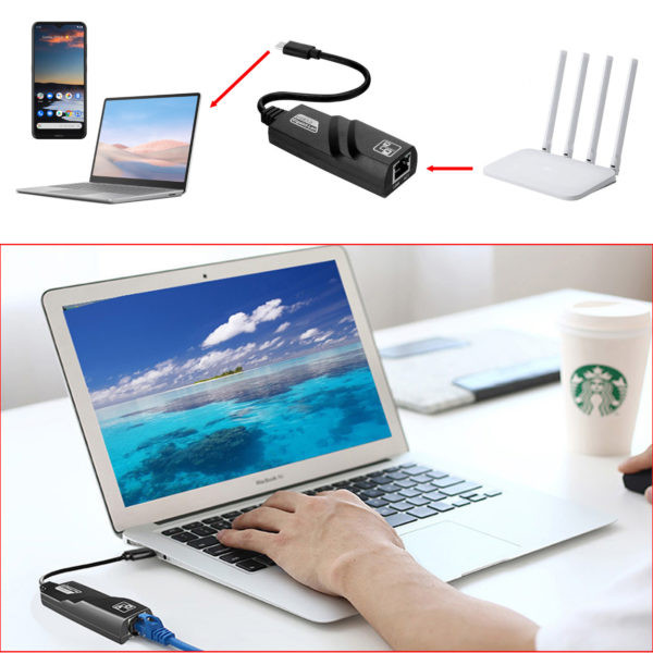 Cáp chuyển Type C ra Lan RJ45 Gigabit Ethernet 1000Mbps cho Laptop Macbook - Ảnh 5