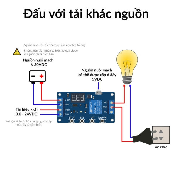 Mạch tạo trễ theo chu kỳ đóng ngắt relay 0 giây - 999 phút JZ-801 Mạch rửa tay - Ảnh 4
