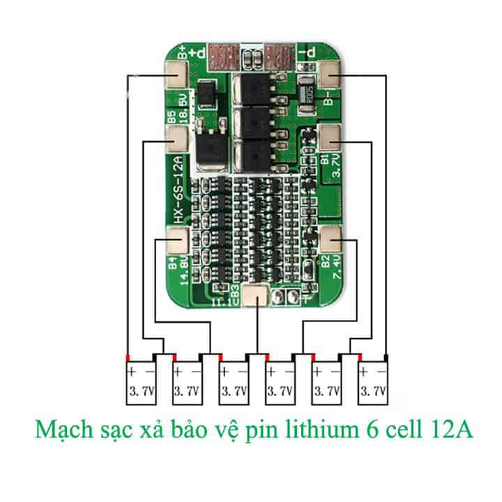 Mạch Sạc và Bảo Vệ Pin 6S 12A - Ảnh 2
