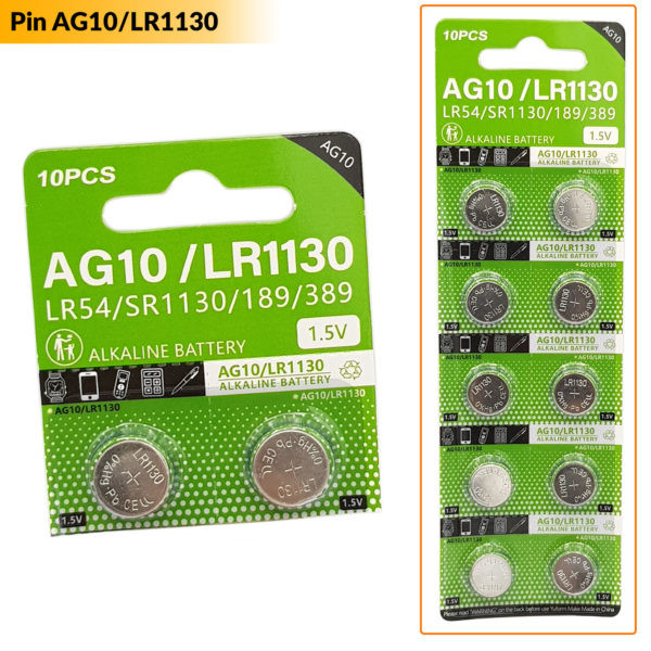 Pin cúc áo AG10 | LR1130 | LR1131 | LR54 | 389 điện áp 1.5V - Ảnh 3