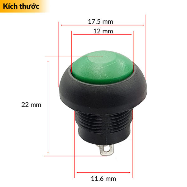 Nút nhấn nhả - Nút nhấn reset PBS-33B 12mm - Ảnh 3