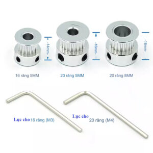 Bánh Răng 2GT 20 Răng 16 Răng Lỗ 5mm 8mm - Pulley GT2 - Bánh Răng Truyền Động 2GT