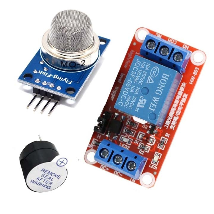 Bộ Cảnh Báo Khí Gas - Cảnh Báo Khói - Cảnh Báo Cháy - Cảnh Báo Còi Bật Quạt Hút Tự Động - Ảnh 2