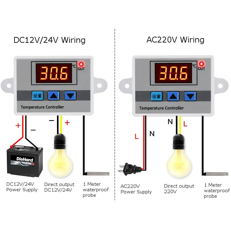 Bộ Điều Khiển Nhiệt Độ XH-W3002 12VDC 220VAC - Ảnh 3