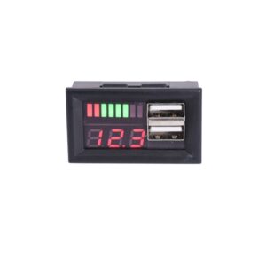 Vol Kế 12V Kèm 2 Cổng USB 2A Dùng Cho Ắc Quy 12V và Pin 3S