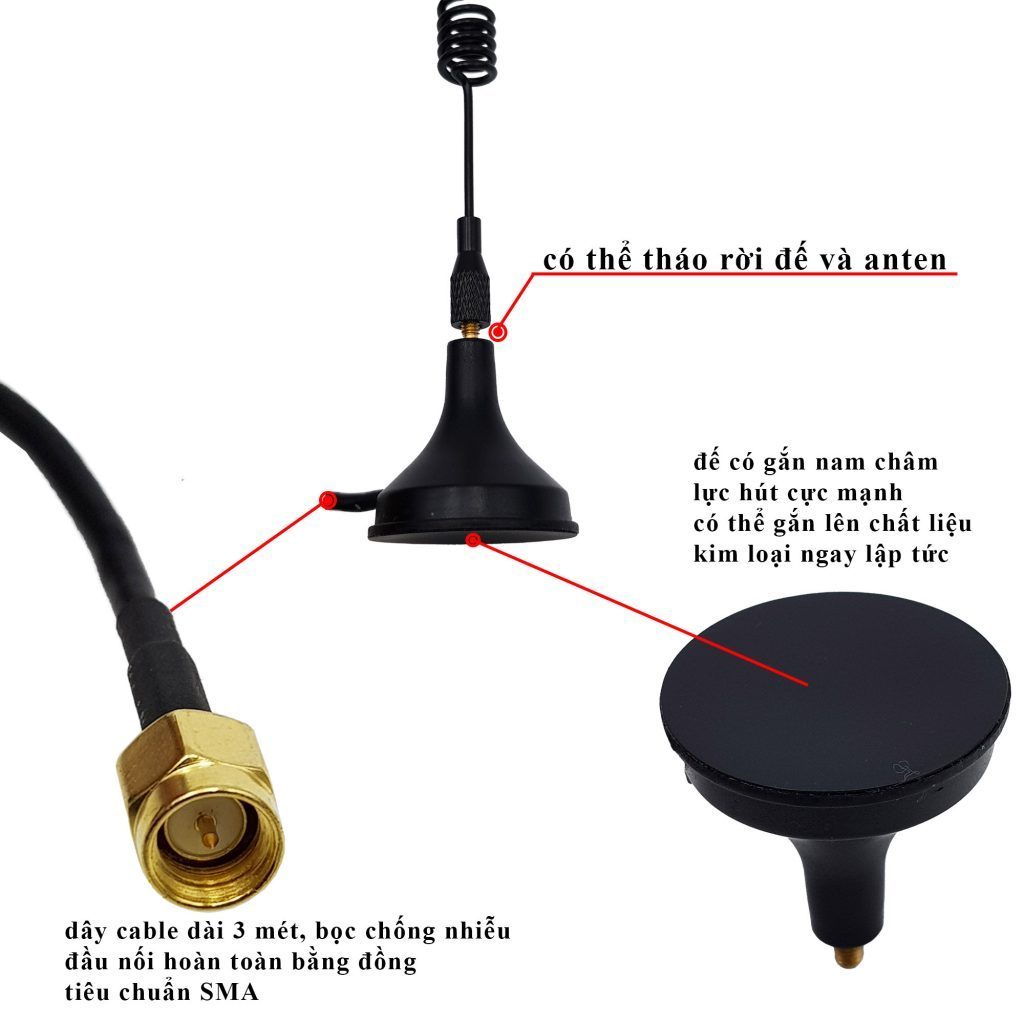 Anten Wifi 2.4Ghz 7dBi RP-SMA Male Anten Wifi Bluetooth ZigBee 2.4Ghz SMA 7dBi 23cm - Ảnh 4