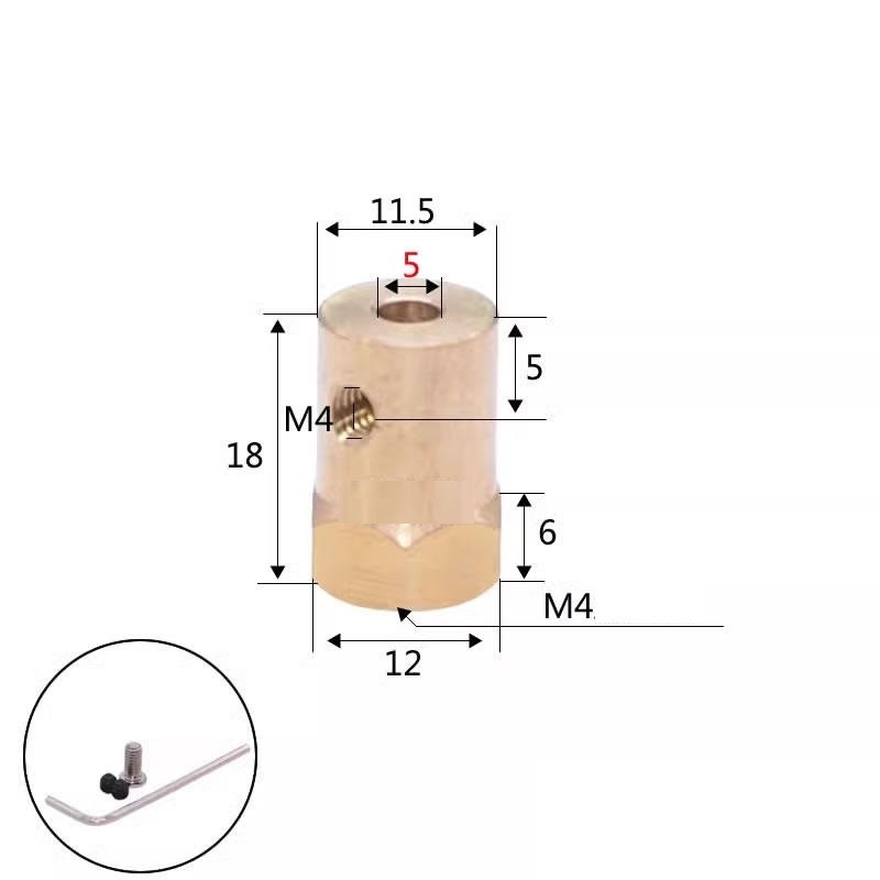 Khớp Nối Trục Động Cơ Bánh Xe Lục Giác 3mm, 5mm và 6mm - Ảnh 6